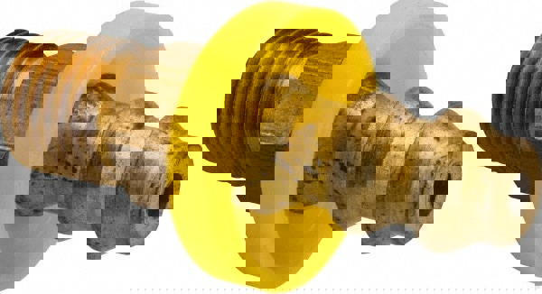 Barbed Push-On Hose Inverted Male Swivel Connector: 7/16-24 NPT, Brass, 1/4